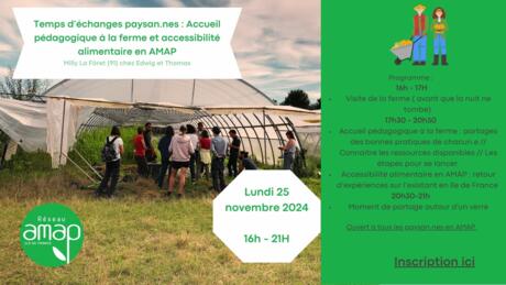 Aprés-midi interpaysan·nes : accueil à la ferme et accessibilité alimentaire