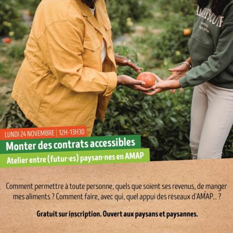 Atelier Paysan·nes en AMAP 2025 : Monter des contrats accessibles